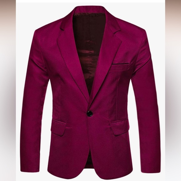 Lars Amadeus Men’s One Button Casual Sport Slim Fit Jacket- (Free Black Jacket) - Picture 1 of 3